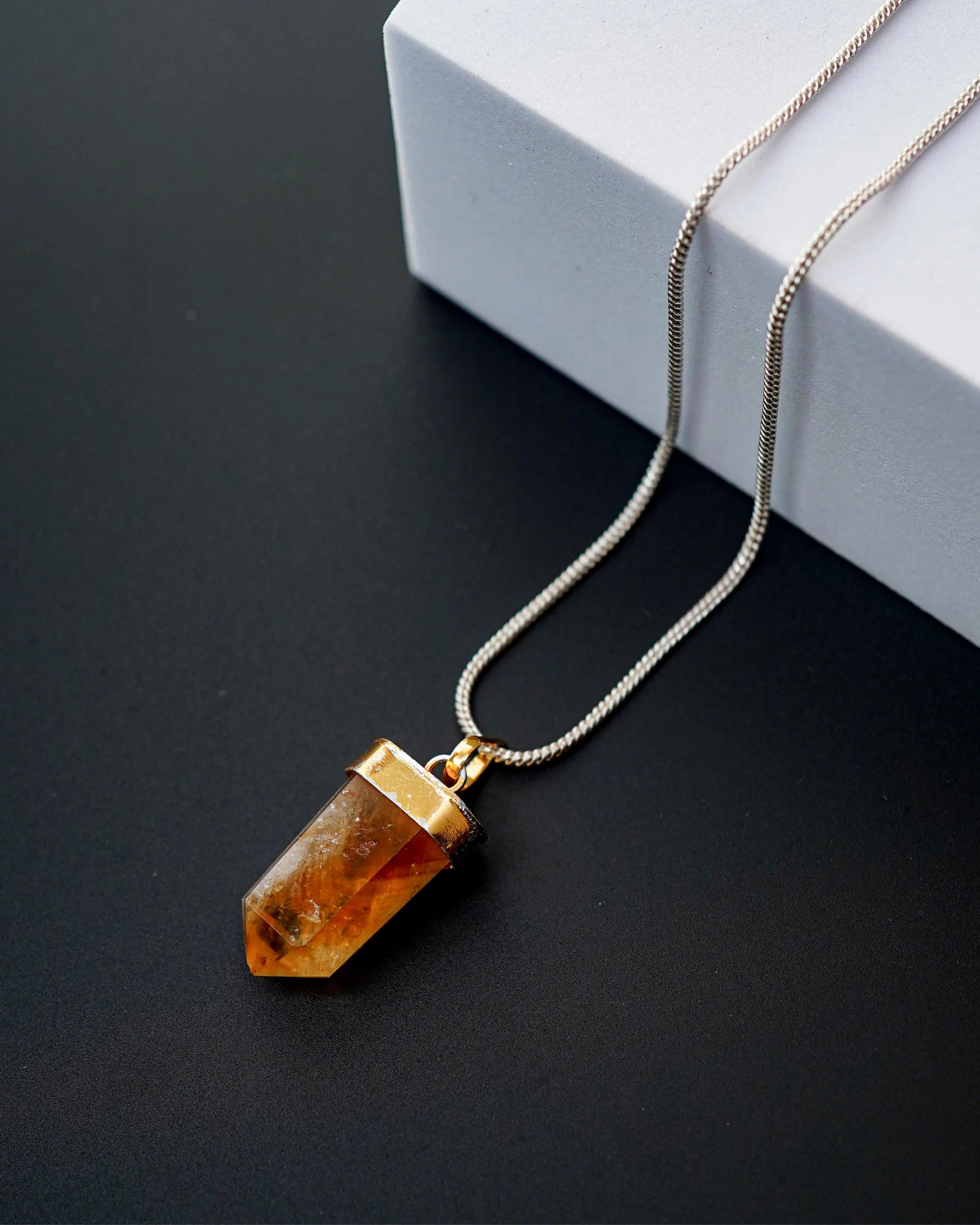 Citrine Pencil Pendant - Jaipur Crystal Gems